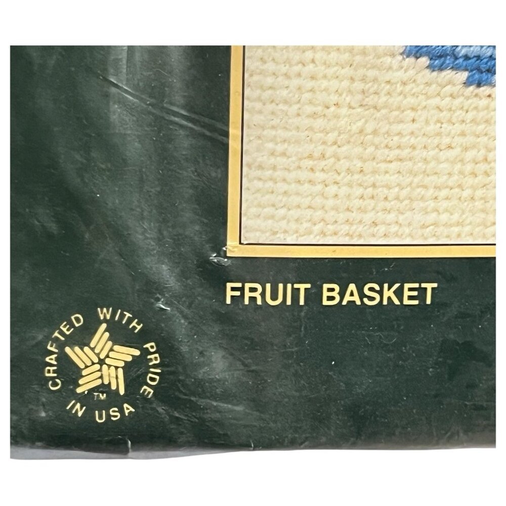 Vintage Sunset Fruit Basket Needlepoint Kit NEW 9 X 12 100%‎ Wool Made In USA - Picture 3 of 9